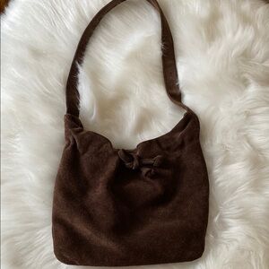 BEBE Brown Suede Shoulder Bag